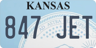 KS license plate 847JET