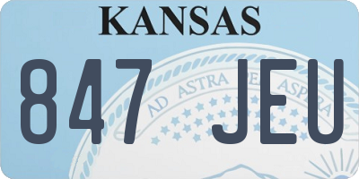 KS license plate 847JEU