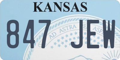 KS license plate 847JEW