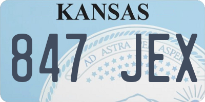 KS license plate 847JEX