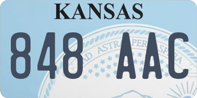 KS license plate 848AAC