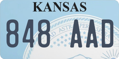 KS license plate 848AAD