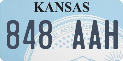 KS license plate 848AAH