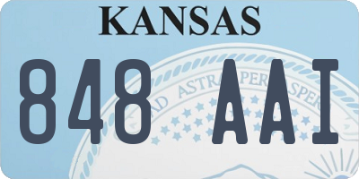 KS license plate 848AAI