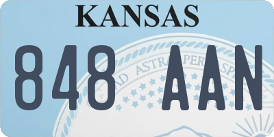 KS license plate 848AAN