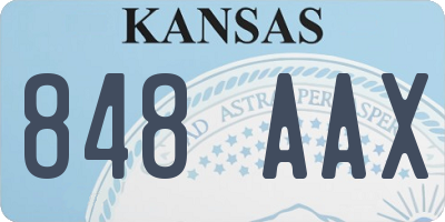 KS license plate 848AAX