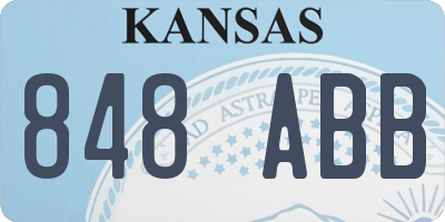 KS license plate 848ABB