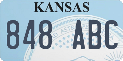 KS license plate 848ABC