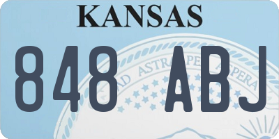 KS license plate 848ABJ