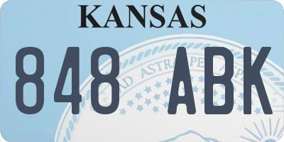 KS license plate 848ABK