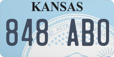 KS license plate 848ABO
