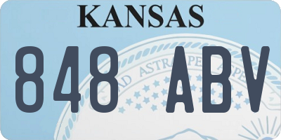 KS license plate 848ABV