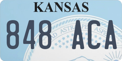 KS license plate 848ACA