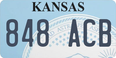 KS license plate 848ACB