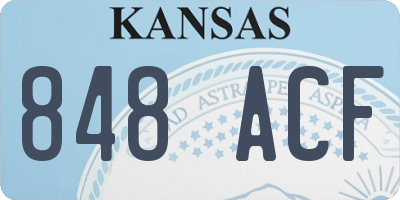 KS license plate 848ACF