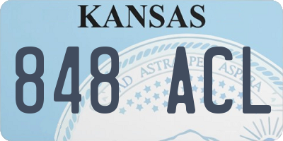 KS license plate 848ACL