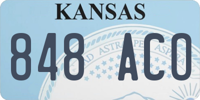 KS license plate 848ACO