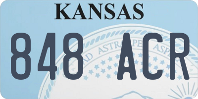 KS license plate 848ACR