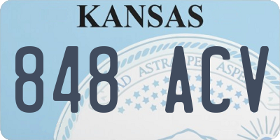 KS license plate 848ACV