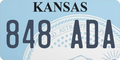 KS license plate 848ADA
