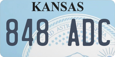 KS license plate 848ADC