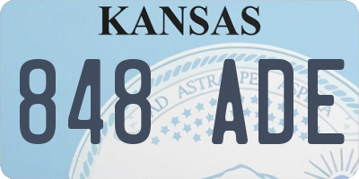 KS license plate 848ADE