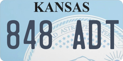 KS license plate 848ADT