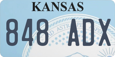 KS license plate 848ADX