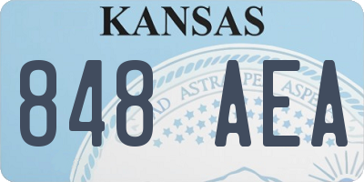 KS license plate 848AEA