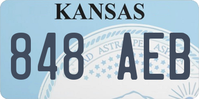 KS license plate 848AEB