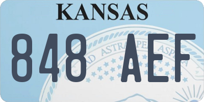 KS license plate 848AEF