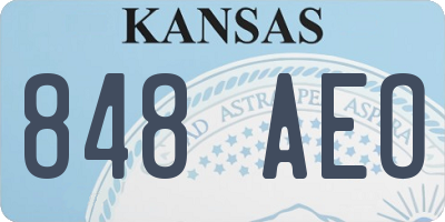 KS license plate 848AEO