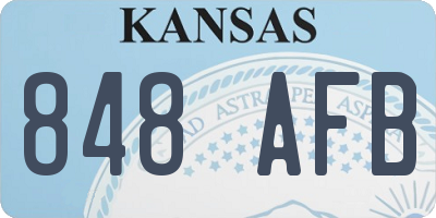 KS license plate 848AFB