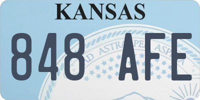 KS license plate 848AFE