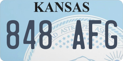 KS license plate 848AFG