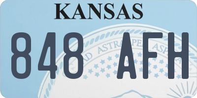 KS license plate 848AFH