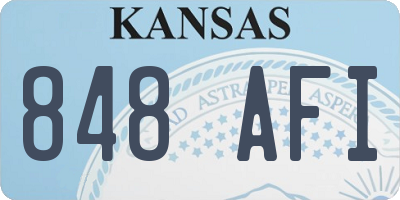 KS license plate 848AFI