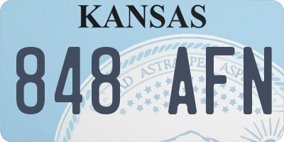 KS license plate 848AFN