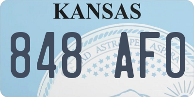 KS license plate 848AFO