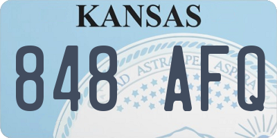 KS license plate 848AFQ
