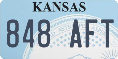 KS license plate 848AFT