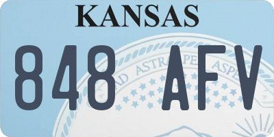 KS license plate 848AFV