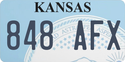 KS license plate 848AFX