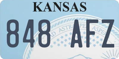 KS license plate 848AFZ