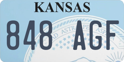 KS license plate 848AGF