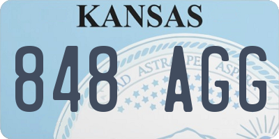 KS license plate 848AGG