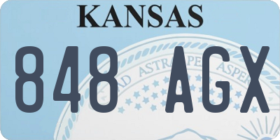 KS license plate 848AGX