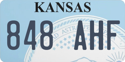 KS license plate 848AHF