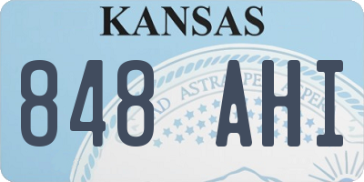 KS license plate 848AHI