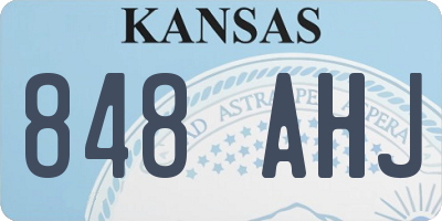 KS license plate 848AHJ